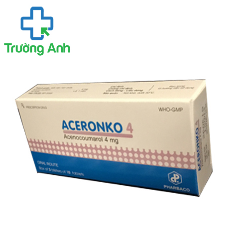 Aceronko 4mg - Thuốc điều trị bệnh tim mạch gây tắc mạch của Pharbaco