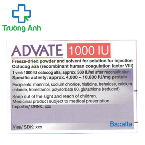 Advate 1000 IU - Thuốc điều trị và dự phòng chảy máu hiệu quả