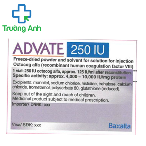 Advate 250 IU 2ml - Thuốc điều trị bệnh tan máu A hiệu quả của Thụy Sỹ