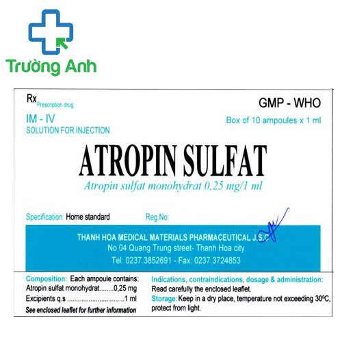 Atropin sulfat Thephaco - Thuốc điều trị các cơn co thắt hiệu quả 