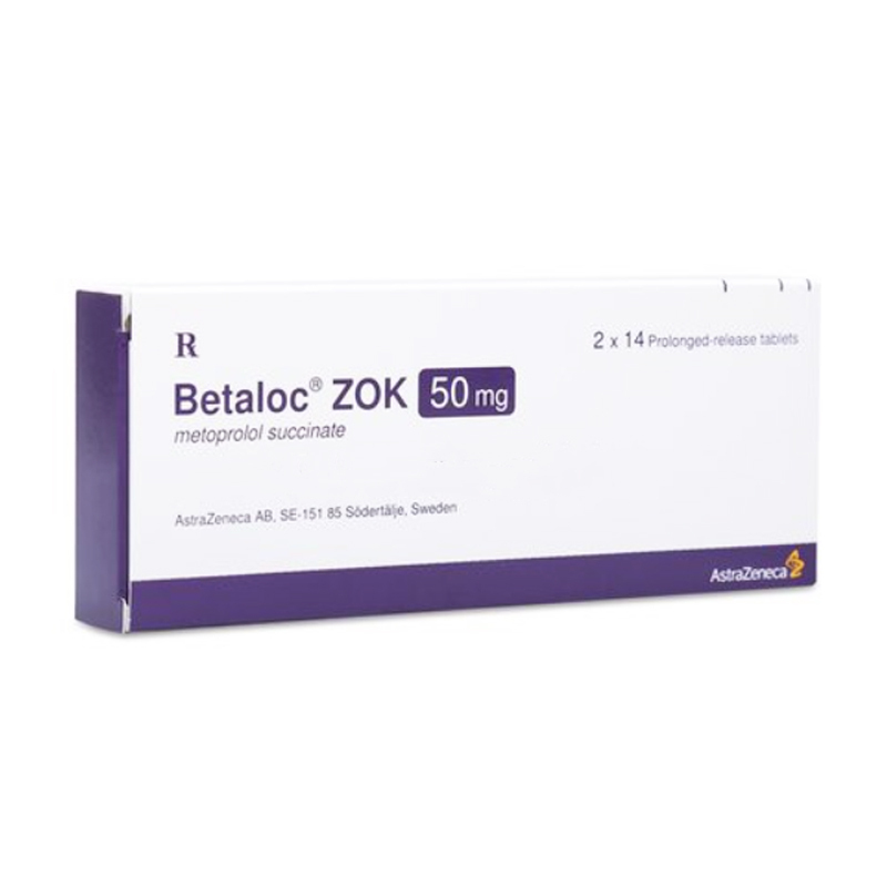 Betaloc ZOK 50mg - Thuốc điều trị tăng huyết áp, đau thắt ngực, suy tim