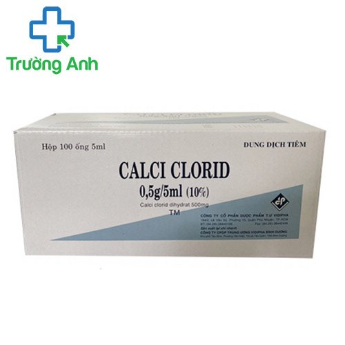 Calci clorid 0,5g/5ml Vidipha - Thuốc điều trị thiếu kali huyết, magnesi huyết hiệu quả