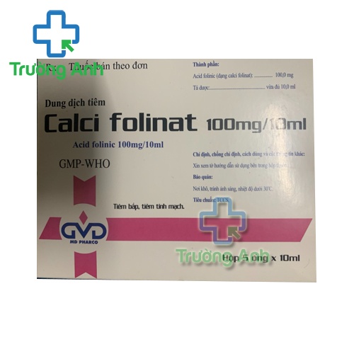 Calci folinat 100mg/10ml MD Pharco - Thuốc điều trị thiếu máu nguyên hồng cầu