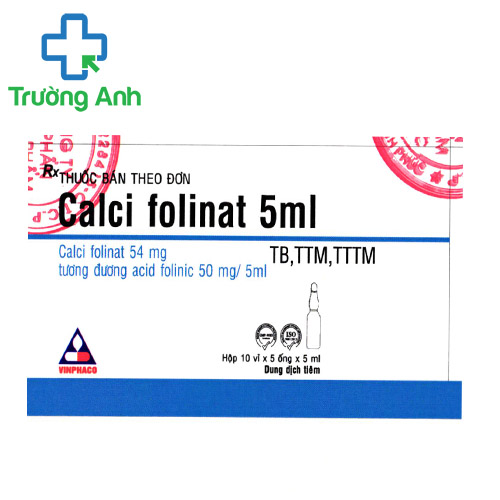 Calci Folinat 5ml Vinphaco - Thuốc phòng và điều trị ngộ độc hiệu quả