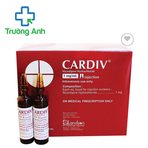 Cardiv 1mg/ml Inj (10ml) - Thuốc điều trị đau thắt ngực và tăng huyết áp hiệu quả