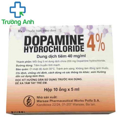 Dopamine hydrochloride 4% Warsaw - Điều trị rối loạn huyết động