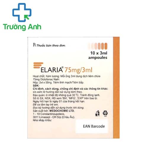 Elaria 75mg/3ml Medochemie - Thuốc điều trị các cơn đau cấp