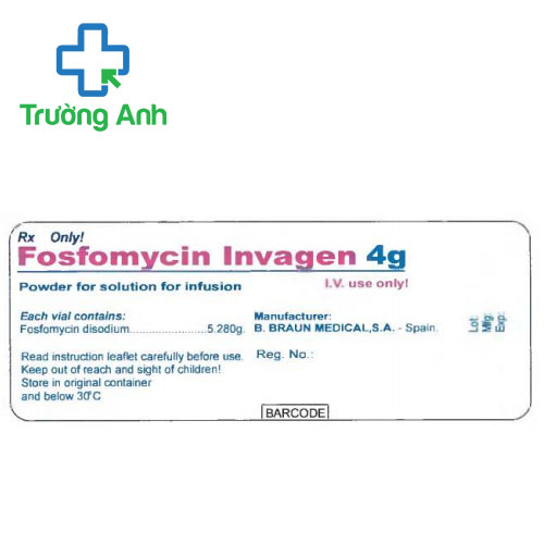 Fosfomycin Invagen 4g B.Braun - Điều trị nhiễm trùng hiệu quả