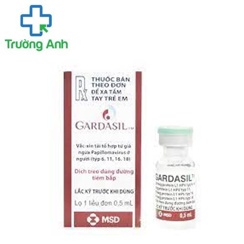 Gardasil Inj 0,5ml MSD - Phòng bệnh ung thư cổ tử cung, âm hộ