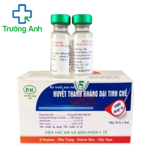 Huyết thanh kháng dại tinh chế (SAR) Ivac - Điều trị dự phòng bệnh dại