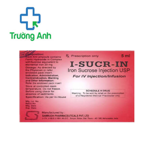 I-Sucr-in 100mg/5ml Samrudh Pharma - Điều trị thiếu máu do thiếu sắt