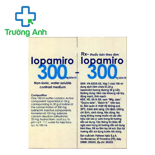 Iopamiro 300mg/ml Patheon (100ml) - Thuốc dùng trong các thủ thuật chẩn đoán