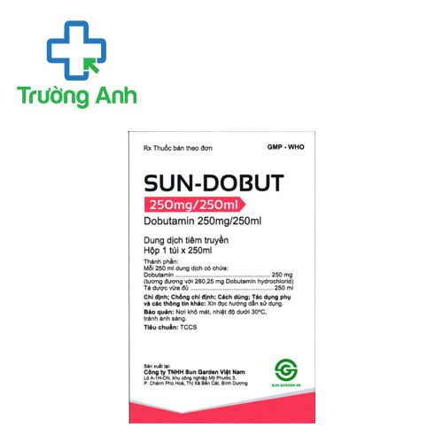 Sun-Dobut 250mg/250ml Sun Garden - Điều trị suy tim mất bù