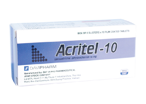Acritel-10 - Thuốc điều trị bệnh dị ứng hiệu quả của Davipharm