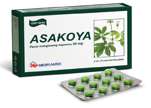 Asakoya 50mg - Thuốc điều trị mất ngủ, tim đập nhanh, đau co thắt ngực