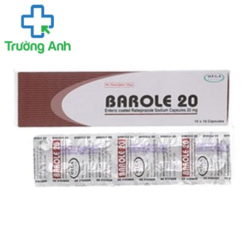 Barole 20mg - Thuốc điều trị viêm loét do trào ngược dạ dày – thực quản