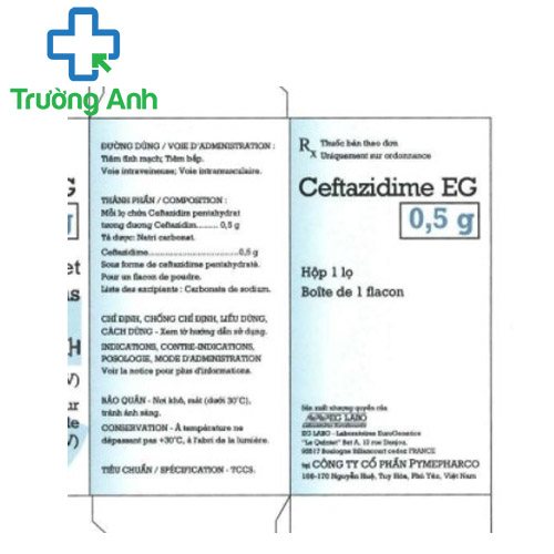 Ceftazidime EG 0,5g - Thuốc điều trị nhiễm khuẩn hiệu quả của Pymepharco
