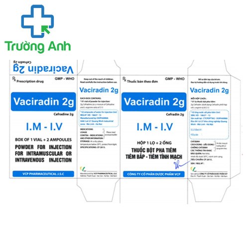 Vaciradin 2g VCP - Thuốc điều trị nhiễm khuẩn nặng