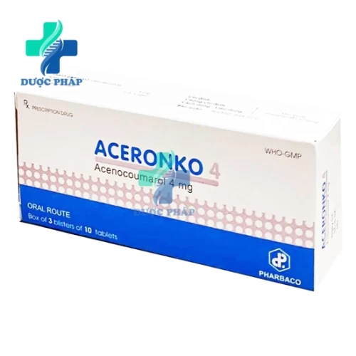 Aceronko 4mg - Thuốc điều trị bệnh tim mạch gây tắc mạch của Pharbaco