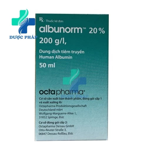 Albunorm 20% 5mg/ml - Thuốc giảm thể tích huyết tương hiệu quả của Đức