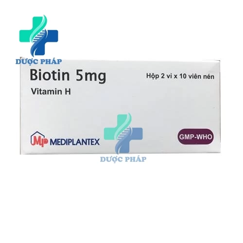 Biotin 5mg Mediplantex - Thuốc điều trị rụng tóc hiệu quả (10 hộp)