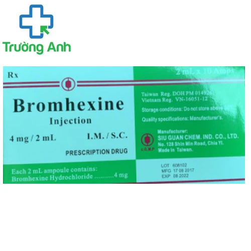Bromhexine injection - Thuốc tiêu chất nhầy hiệu quả của Taiwan