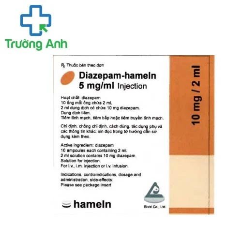 Diazepam-Hameln 5mg/ml Injection - Thuốc chống lo âu, chống co giật