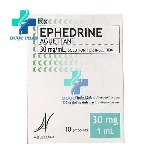 Ephedrine Aguettant 30mg/ml - Điều trị hạ huyết áp khi gây mê