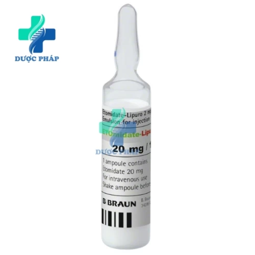 Etomidate-Lipuro 20mg/10ml B.Braun - Thuốc khởi mê toàn thân