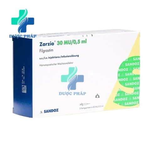 Zarzio 30MU/0,5ml Sandoz - Điều trị giảm bạch cầu trung tính