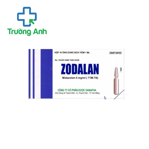 Zodalan 5mg/ml Danapha - Thuốc dùng trong gây mê rất hiệu quả
