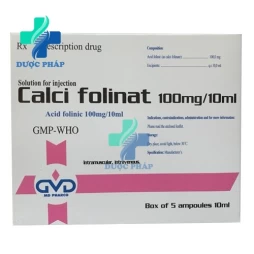 Calci folinat 100mg/10ml MD Pharco - Thuốc điều trị thiếu máu nguyên hồng cầu (1 ống)