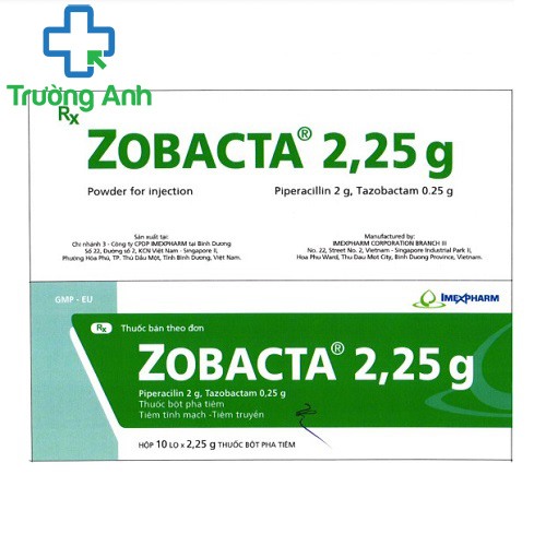Zobacta 2,25g Imexpharm -  Thuốc điều trị nhiễm khuẩn ổ bụng